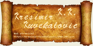 Krešimir Kuvekalović vizit kartica